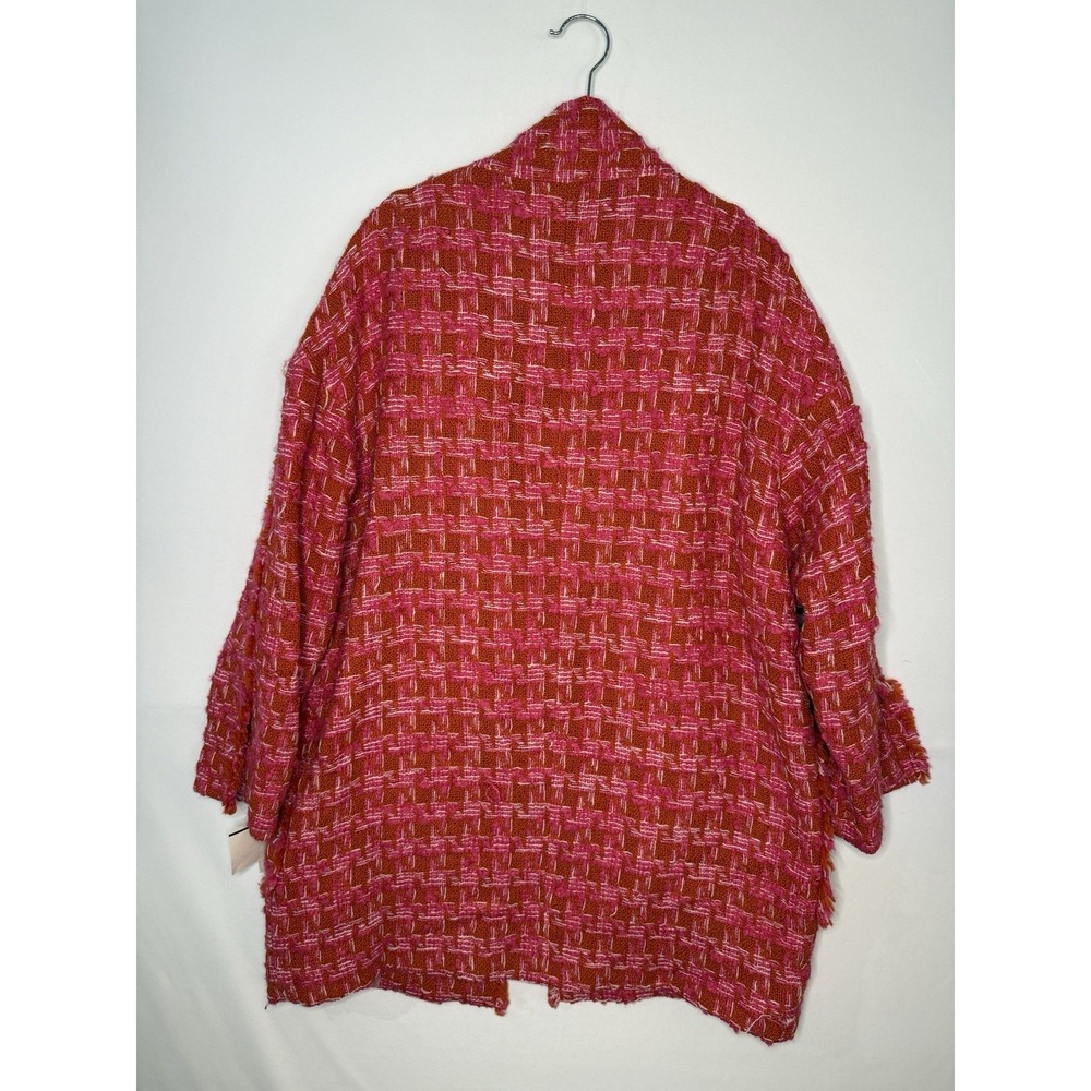 Hoss Intropia Womens Tweed Coat Pink Orange Textured Size 38 M NWT Spain - Picture 4 of 10